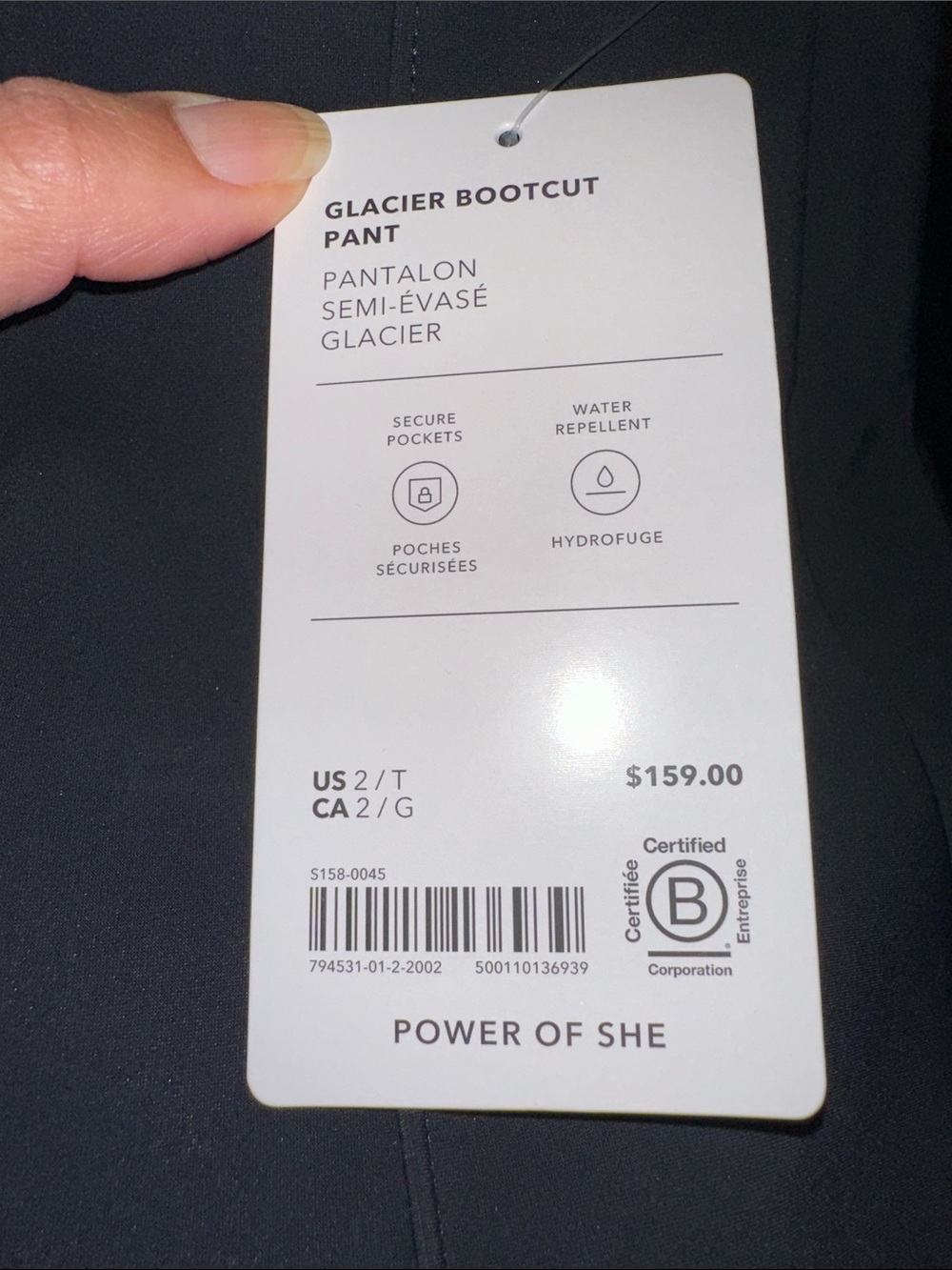 Athleta Glacier Bootcut Pant - Black Size 2 Tall New with tag